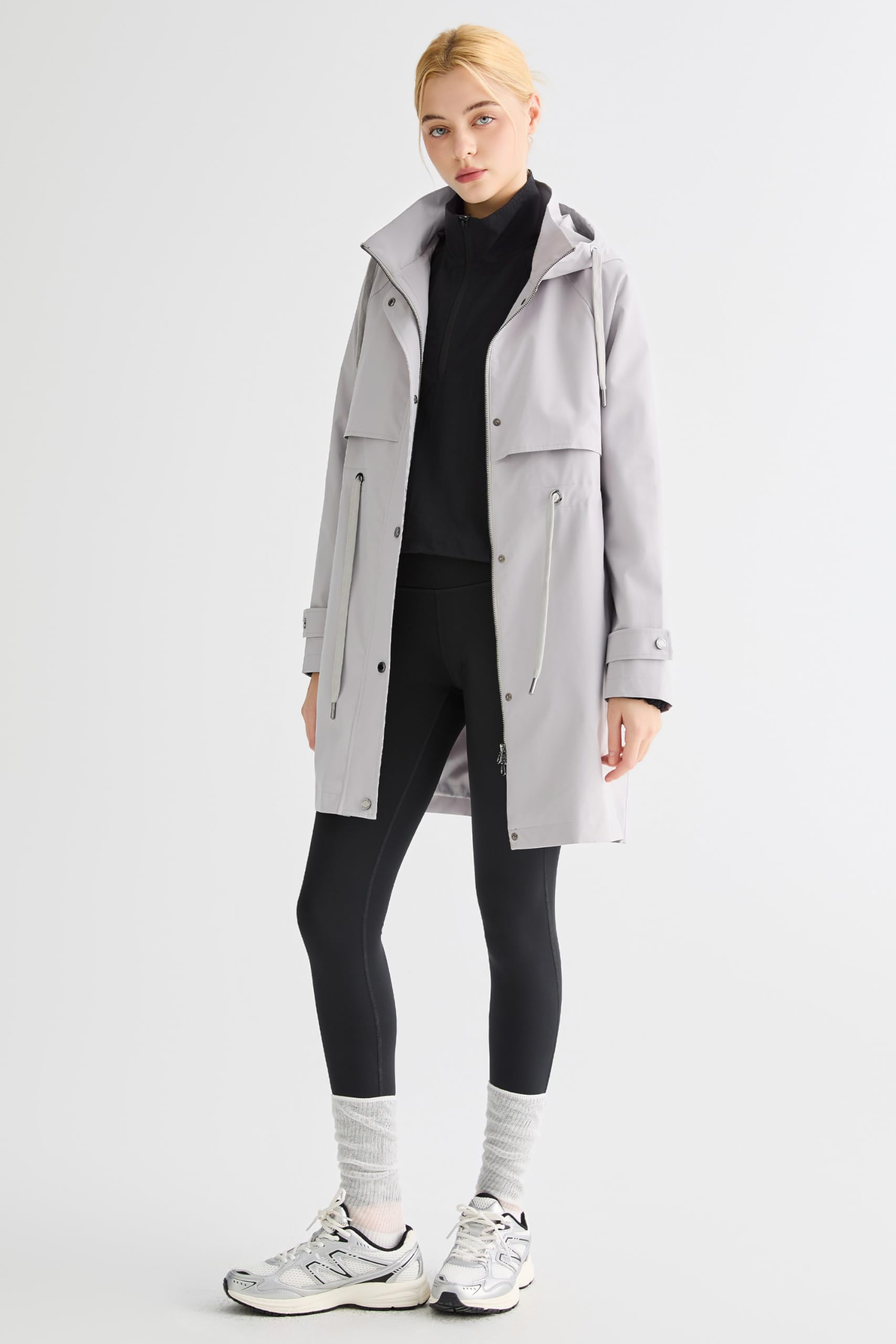 Orolay Chaqueta Cortaviento Larga con Capucha para Mujer Anoraks Activos para Exteriores