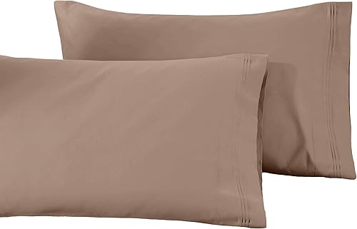 Vista 18 de Superior Juego de funda de almohada de algodón egipcio de 1500 hilos, color rosa empolvado Rosa empolvada