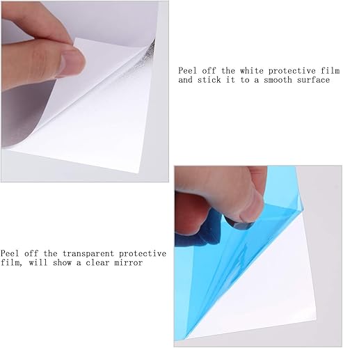 Miniatura 7 de Lamoutor 32 hojas de espejo flexibles, azulejos de espejo cuadrados, adhesivos de pared autoadhesivos para decoración del hogar