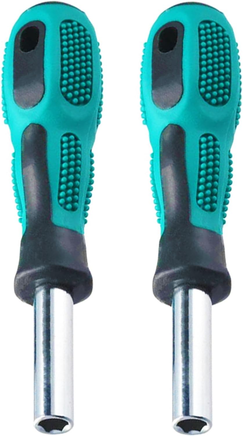 Bit Driver Handle,2 Pieces 1/4 inch Bit Driver Magnetic Screwdriver Bit Holder,6.35mm Hex 110mm Long Mini Short Strong Bit Holder Extension with Non-slip Handle Nut Driver