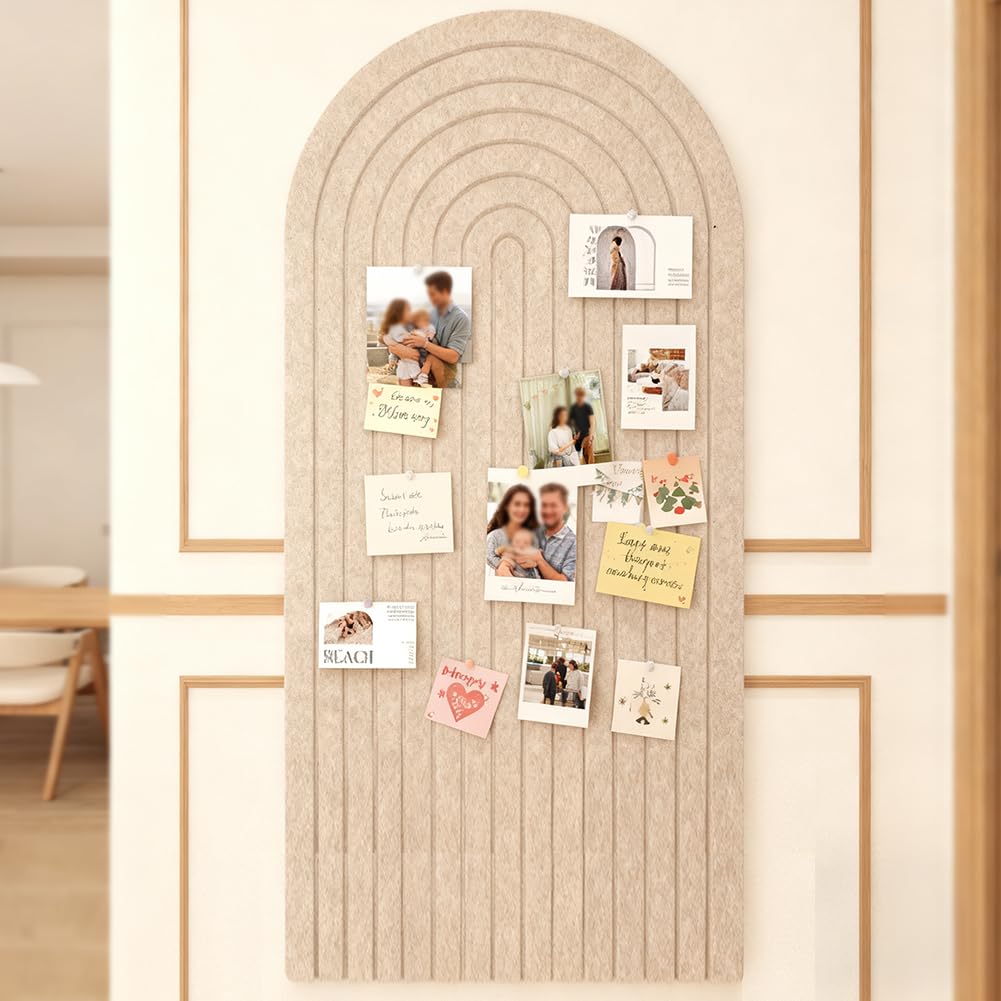 Tavola Fotografica Pieghevole Autoadesiva, 60x120cm con Bordi Tondi, Bacheca Decorativa per Camera dei Bambini, Parete in Feltro da 0,9cm di Spessore, Bacheca per Promemoria, Appendiabiti per Scuola