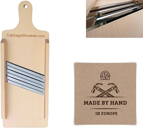 Miniatura 3 de Trituradora de repollo de madera, rebanadora de verduras para preparación de alimentos, chucrut, ensalada de col, ensaladas. Pre-engrasado. Tres