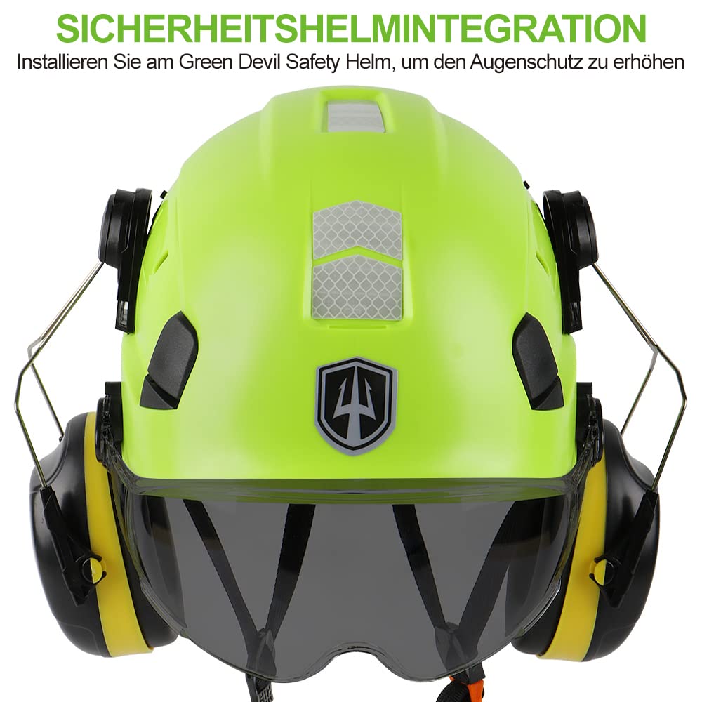 GREEN DEVIL Visiera di ricambio per la protezione del viso, in policarbonato, per casco protettivo, casco da lavoro, casco di sicurezza