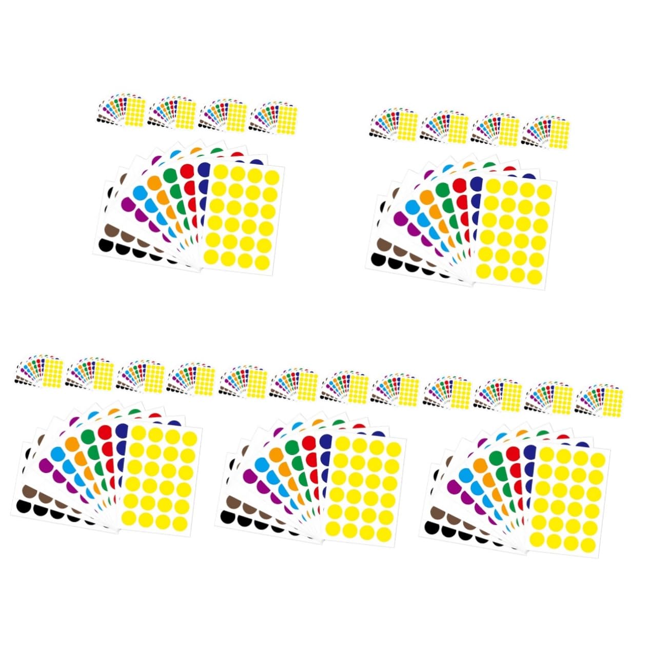 HOMSFOU 250feuilles Étiquettes Autocollantes Rondes Colorées Gommettes Adhésives Pour Codage Couleur Idéales Pour Organisation à Domicile Et École Teintes Variées