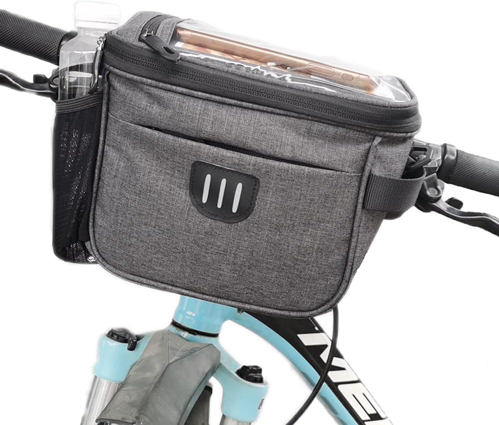 Bike Handlebar Bag Bicycle Front Storage Basket Bag Bike Accessories Pouch Mtlnkb Cycling Mesh Pocket Phone Bag : Sports & Outdoors