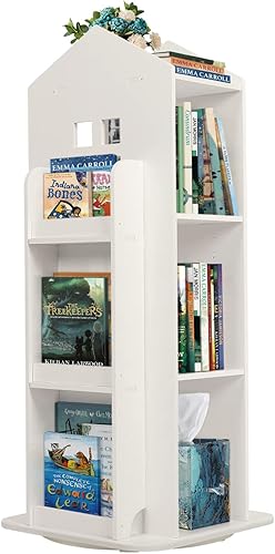 foriy Estantería giratoria para niños estante giratorio de 3 niveles para niños estante de almacenamiento de 360 para habitación color blanco 1614 x