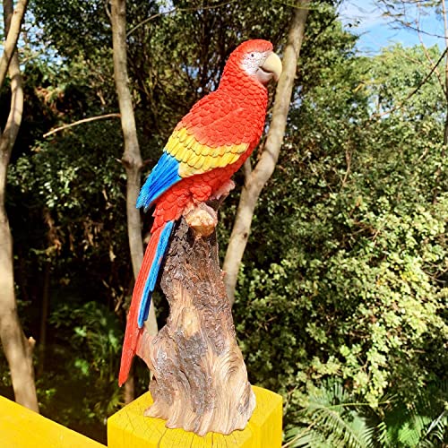 Ironrain Solar Garden Statues Outdoor Parrot Decorative Figurine Waterproof Lights Art Décor Red Large Parrots Animal Sculpture For Garden Yard Lawn Home Ornaments (Parrot 1) #TOP3