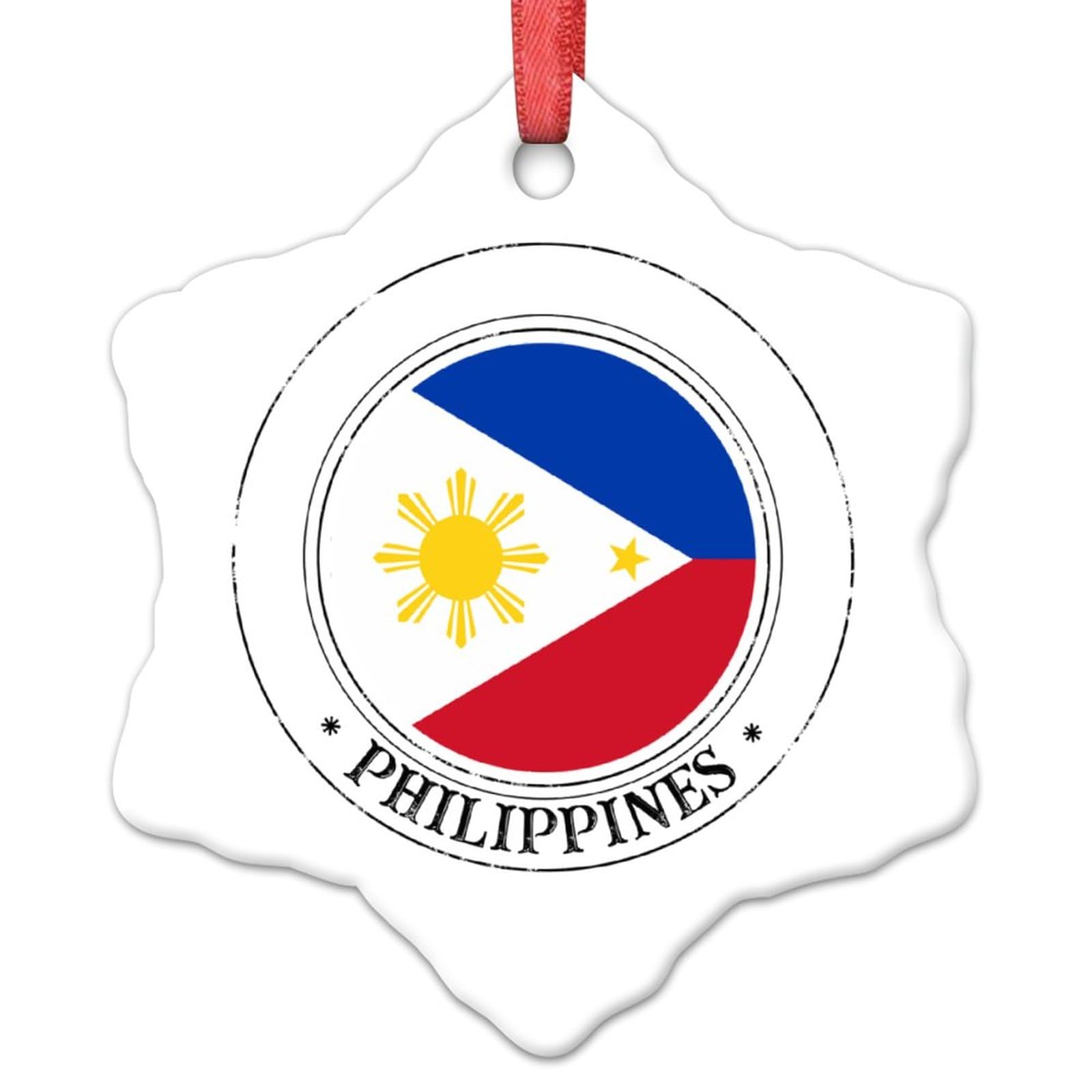 LITTLEGROVE SEEDS Philippines Christmas Ornaments 2023 Philippines Flag Christmas Decorations for Tree Country City Souvenir Unique Winter Holiday Hanging Decorations Pendant