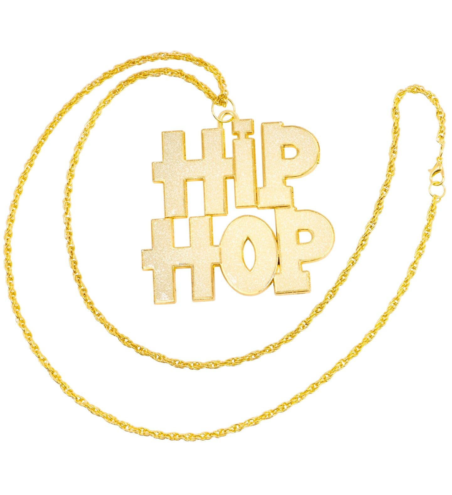 Widmann 75714 - Hip Hop naszyjnik, złoty, akcesoria kostiumowe, akcesoria, karnawał, impreza tematyczna