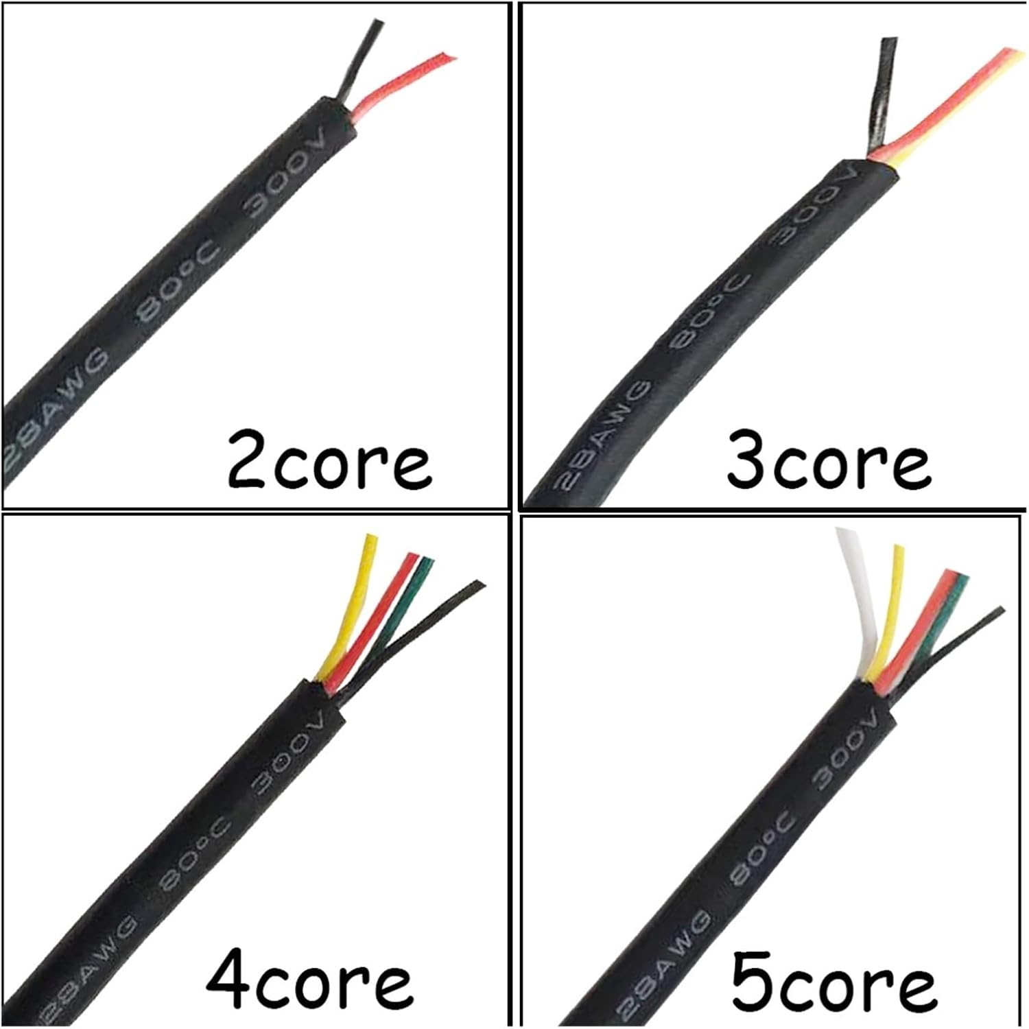 UL (PVC) Wire and Cable 30m UL2464 28AWG 9 Core Conductor Tinned Copper Sprial Audio Speaker Wire Cable Signal Cable Sheathed WireOD5.1MM