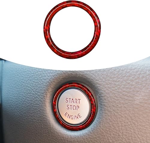 Miniatura 1 de Cubierta de anillo para botón de arranque del motor, fibra de carbono, sin llave, botón de arranque con un clic, adhesivo para el panel de ajuste de
