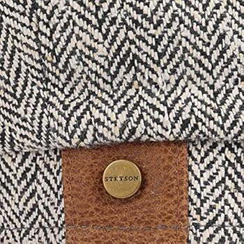 Stetson Hatteras Zijde Flat Cap Dames/Heren - Made in the EU wilde pet met klep zijden muts voering voor Zomer/Winter - 62 cm zwart-wit