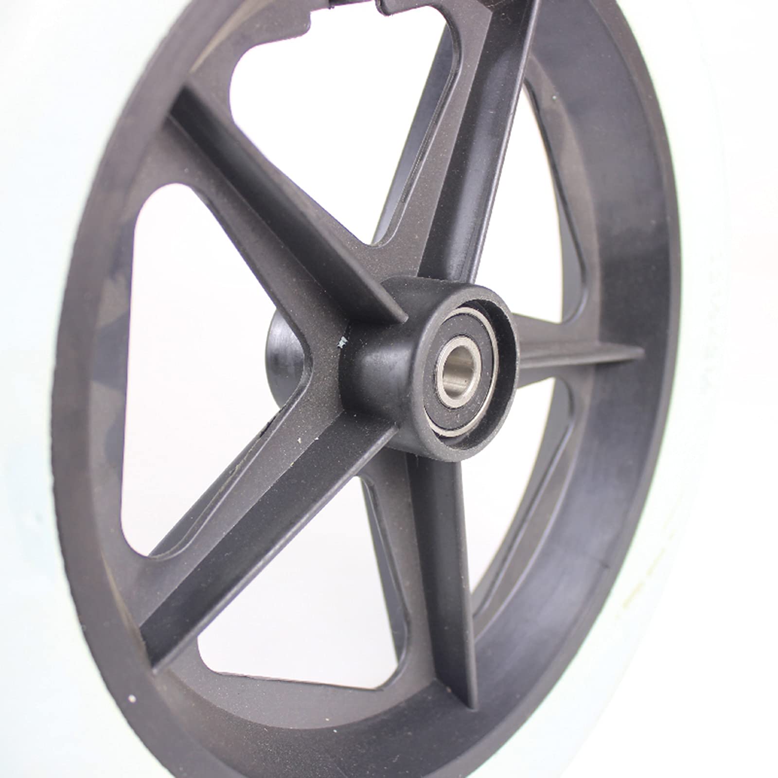 Reemplazo Manual de La Rueda del NeumáTico Trasero de La Silla de Ruedas de 12 Pulgadas, Ruedas Giratorias Sólidas No Inflables de PU con Rodamiento de 12 mm, Gris