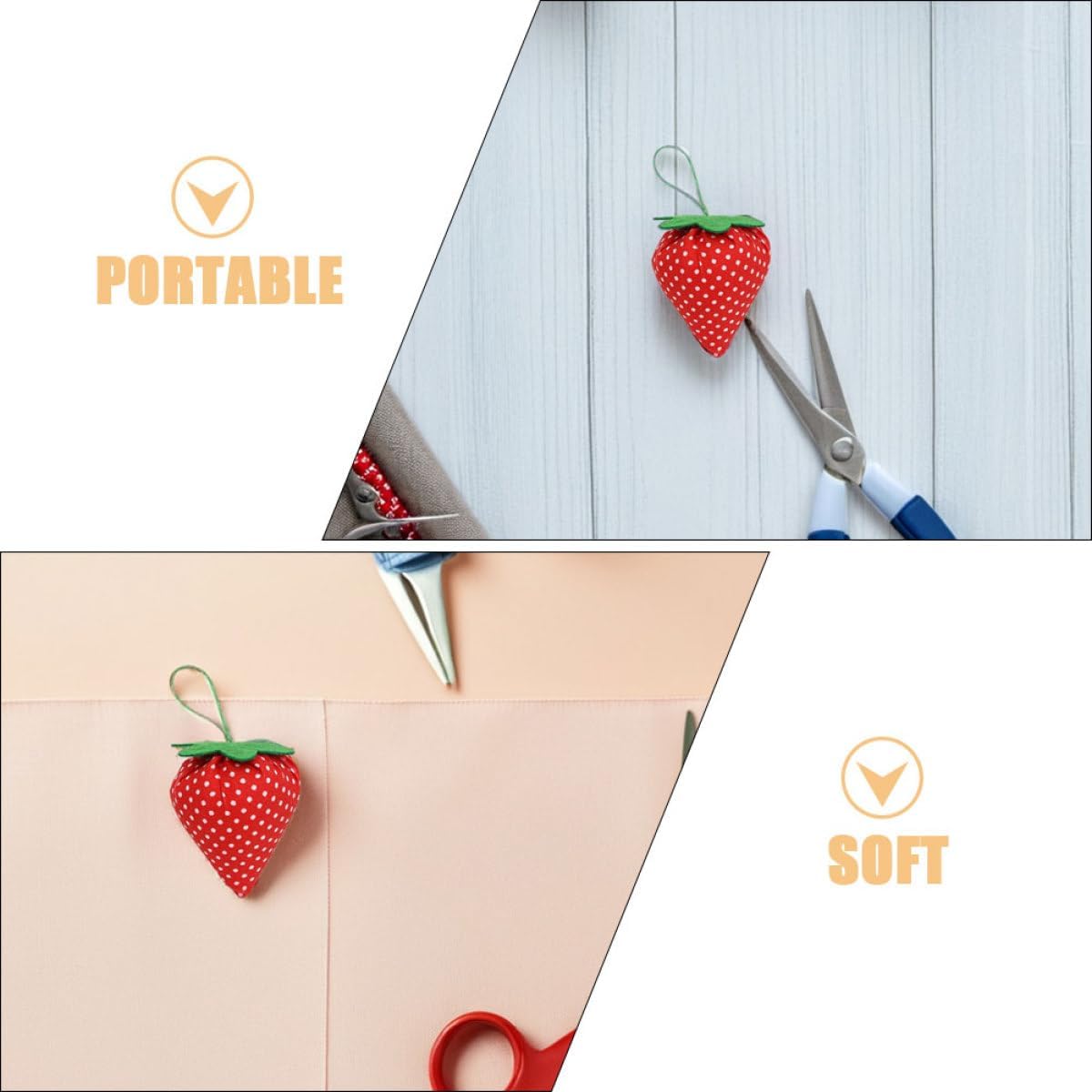 MUELODSIC 12pcs Strawberry Sewing Cushion Mini Pin Cushion Embroidery Needle Holder for Quilting DIY Crafts and Dressmaking