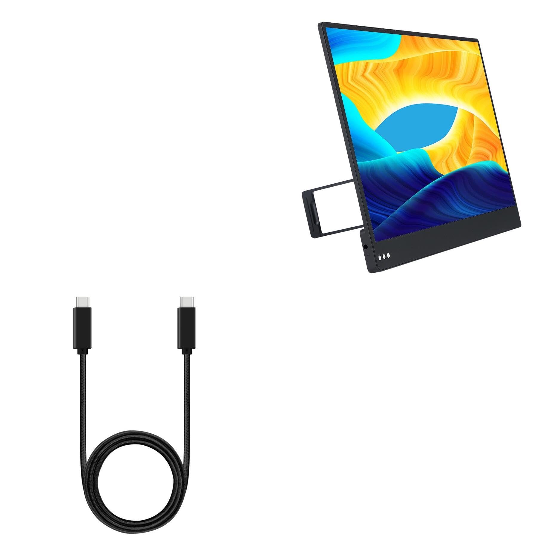 BoxWaveCable Compatible with UPERFECT UStudio R213 (13.3 in) - DirectSync PD Cable (3ft) - USB-C to USB-C (100W), Type C Braided Charge and Fast Sync - Jet Black