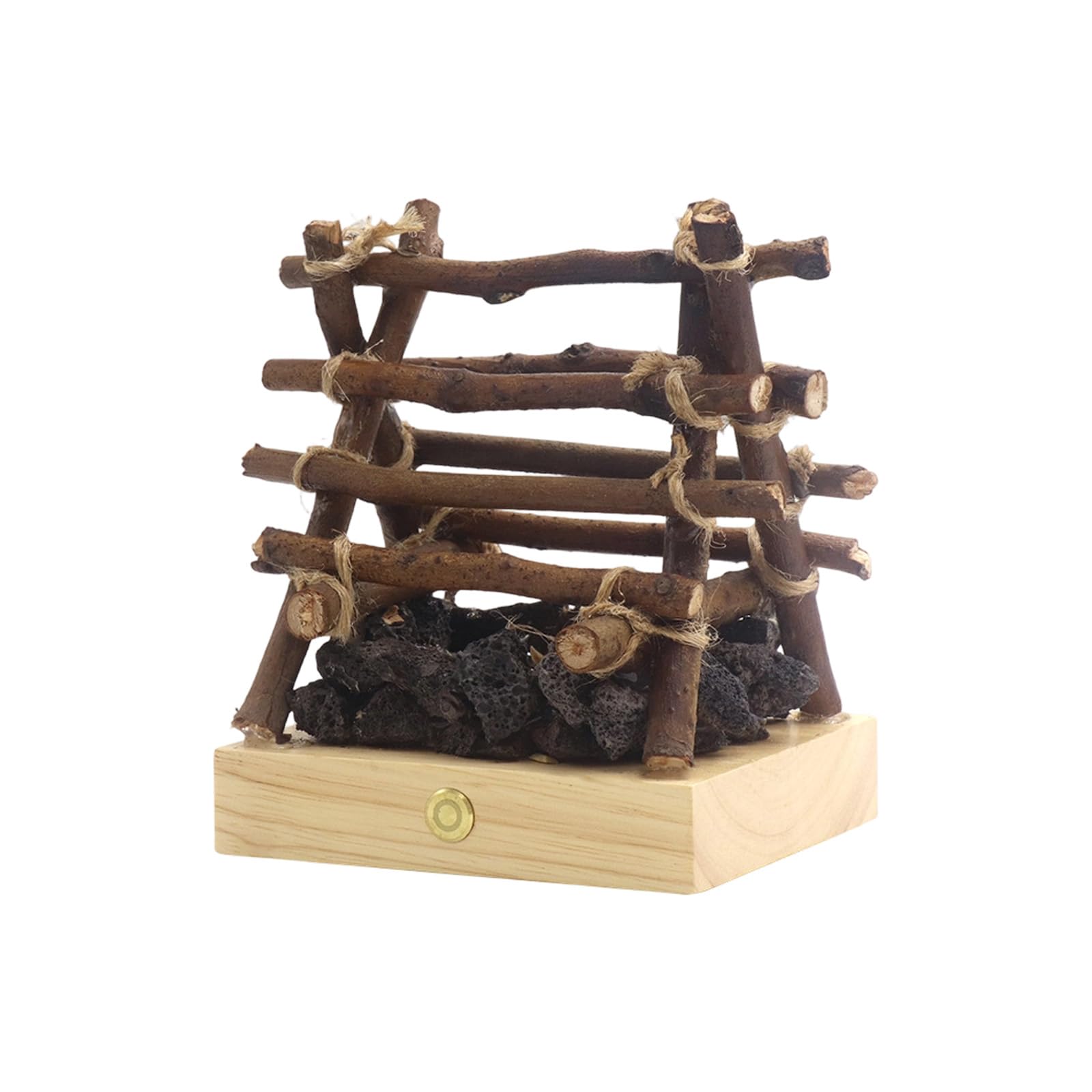 Jazuaiao Handcrafted Wood LED Flame Effect Light Fireplaces Light with Realistic Crackling Sound for Indoor and Outdoor Ambiances Realistic Firepit Sound Effect