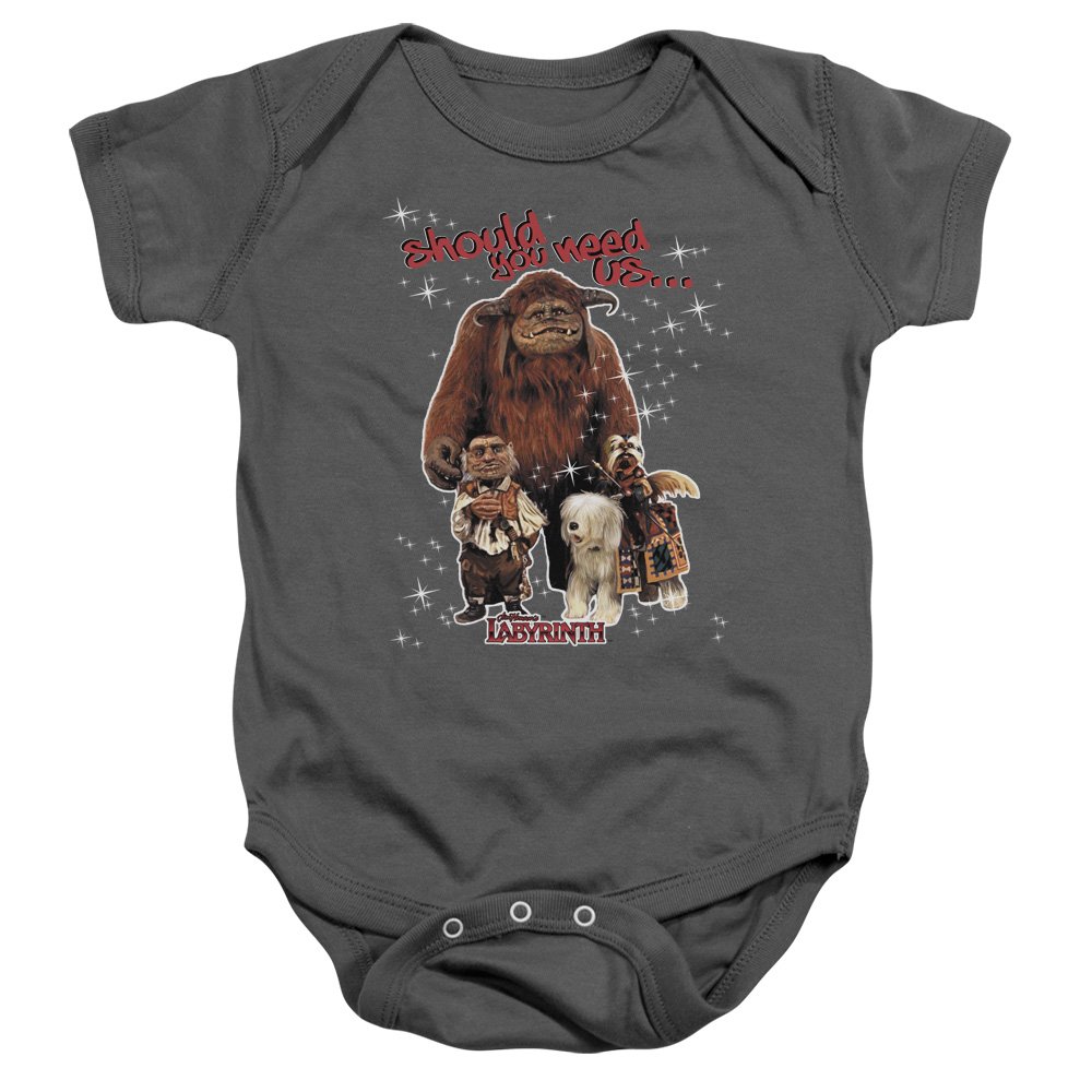 Labyrinth Toddler Should You Need Us Onesie, 6 Months, Charcoal