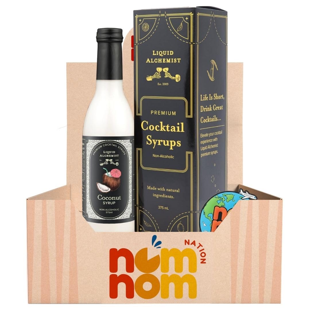 Coconut Syrup 12.7 fl oz – Pack of 1 – Coffee Syrup for Drinks – Vanilla Syrup and Caramel Sauce Companion – Coffee Bar Accessories for Home – Snow Cone Syrup Style Flavoring with a Random Item – 2 Items