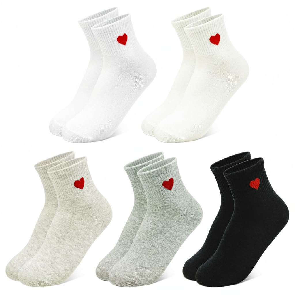 Women’s Novelty Cute Crew Socks – 4/5 Pairs Colorful Soft Cozy Lovely Cotton Socks for Everyday Casual Wear