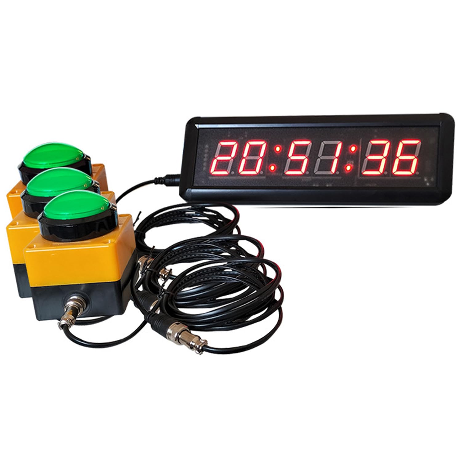 Zegar na siłownię, cyfrowy zegar LED z przyciskami, wielofunkcyjny czas / odliczanie / stoper / alarm do wyścigów i zawodów