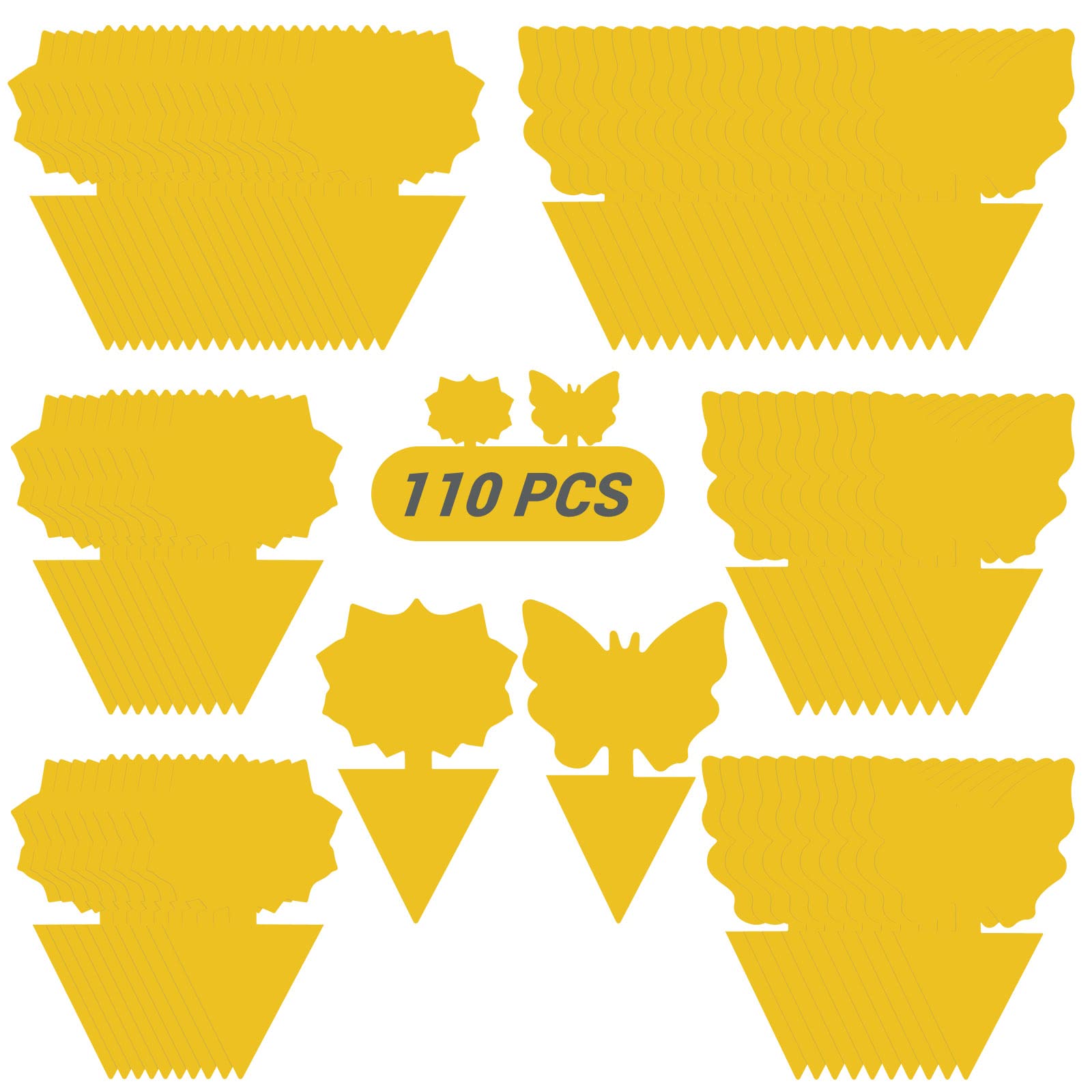 Fruit Fly Trap Yellow Sticky Fungus Gnat Killer for Indoor and Outdoor, 110 Pack Fly Traps for Mosquito and Bug