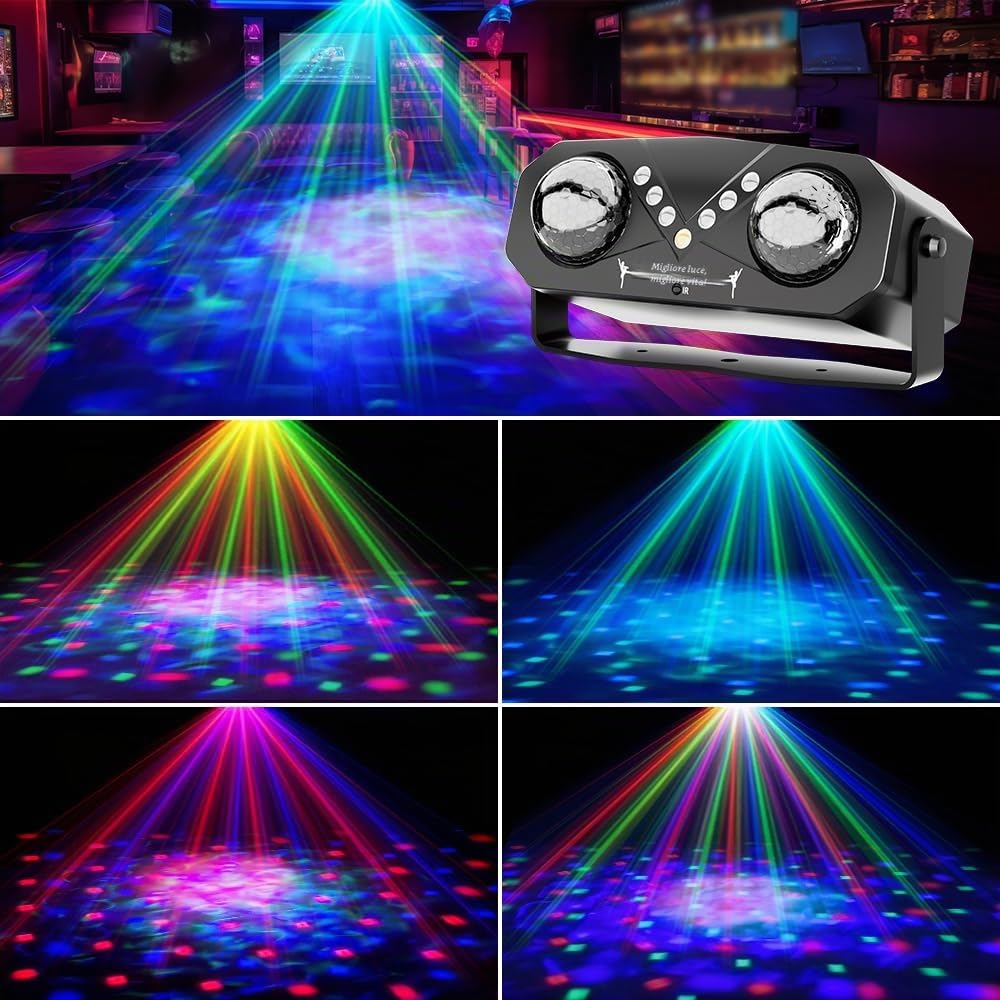 Luce di festa con palla da discoteca per DJ,Materiale ABS, luce stroboscopica attivata da voce con telecomando LED, adatta per feste, karaoke, riunioni di famiglia, matrimoni e altre occasioni.