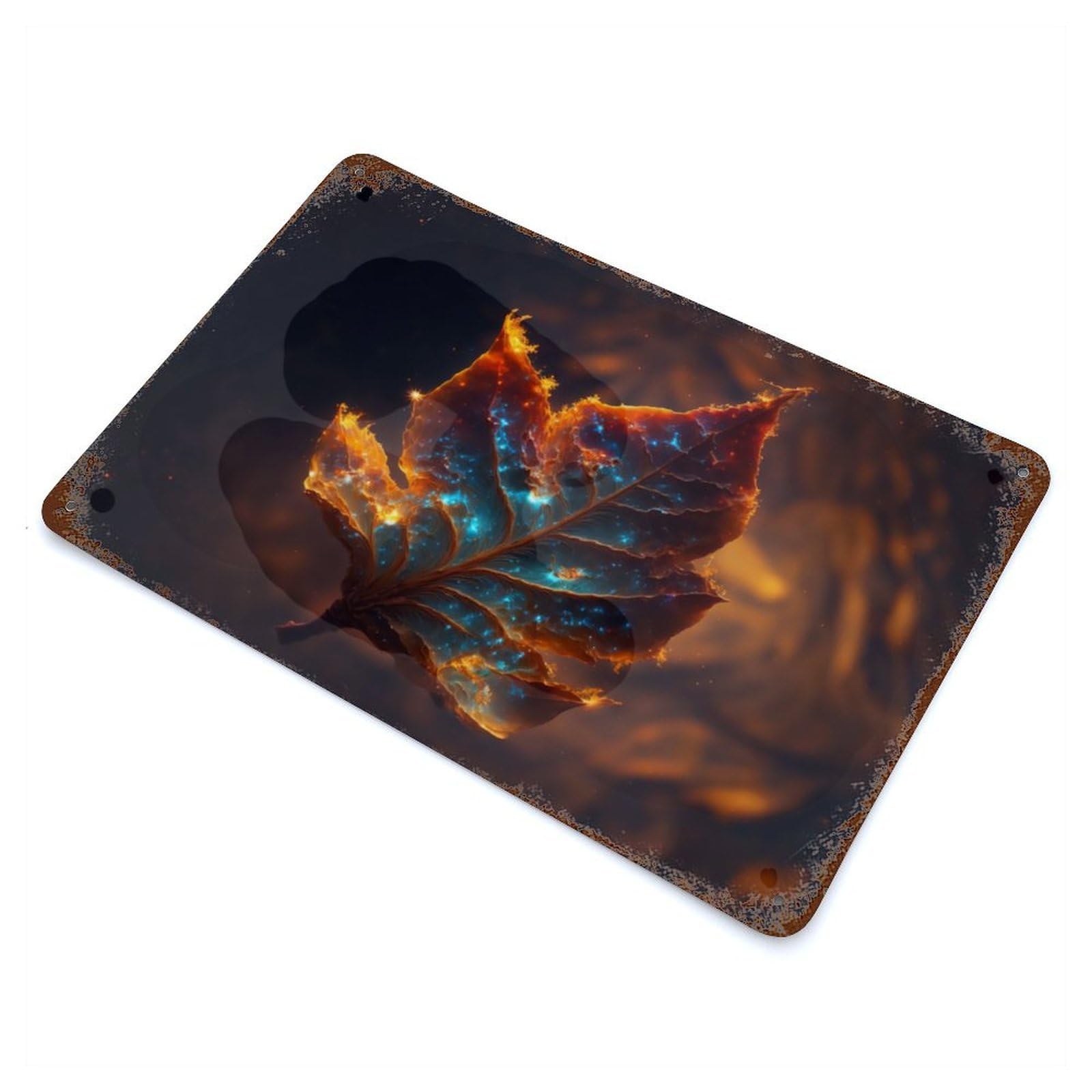 Muspelheims Cosmic Inferno Rusty Metal Tin Sign 11.8"x7.9", Ideal for Farmhouse, Kitchen And Entryway Decor