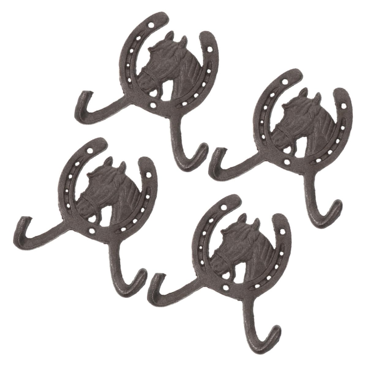 Ganchos para pared de herradura de hierro forjado artesanal y colgadores retro fuertes