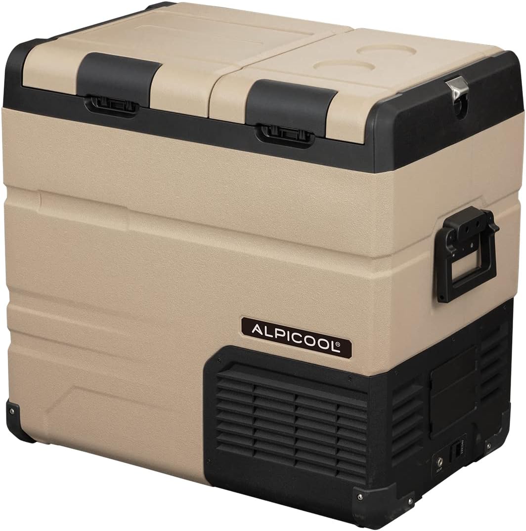 Alpicool TA55 55L Car Fridge Freezer Portable Compressor Car Refrigerator 12/24V Electric Cooler for Camping, Road Trip, Picnic, Down to -20℃