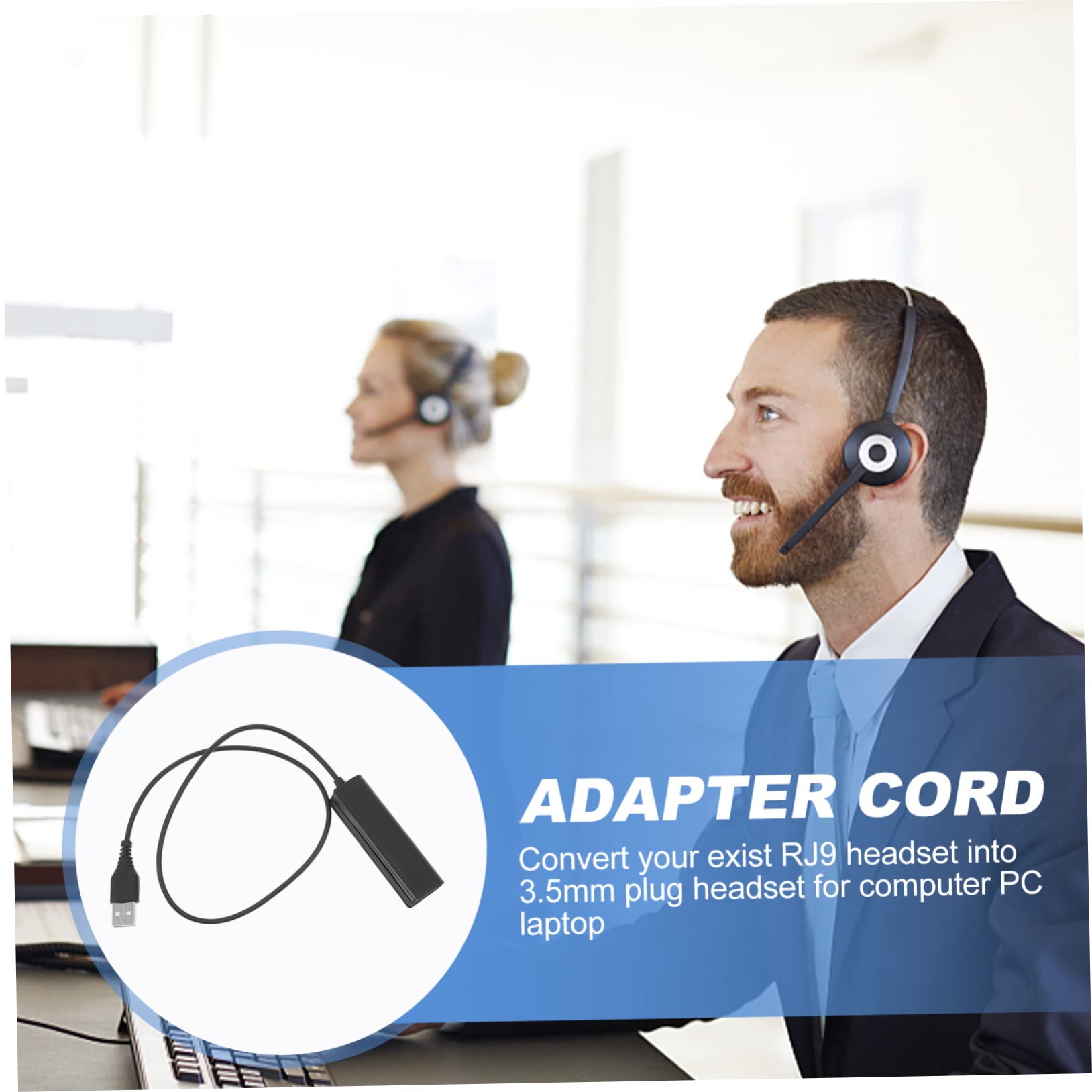 Mikikit 3stücke USB Adapter Kabel Für Headsets Telefon Adapter Für Computer Und Laptop Leicht Und Tragbar Für Voip-anwendungen Unterstützt Analoge Kopfhörer