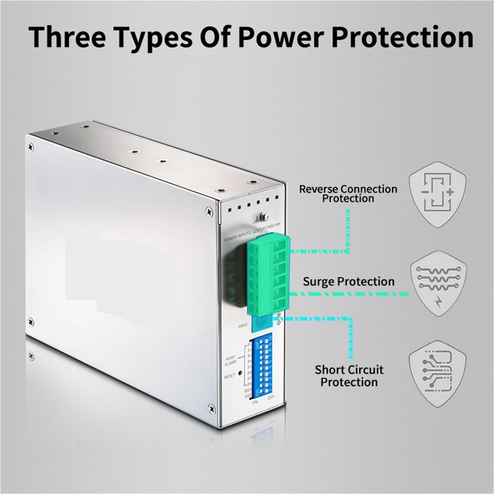 8 porte Gigabit Ethernet industriale switch 1000Base-T Industria DIN Rail Hub fissato al muro Splitter Internet TL-SG2008