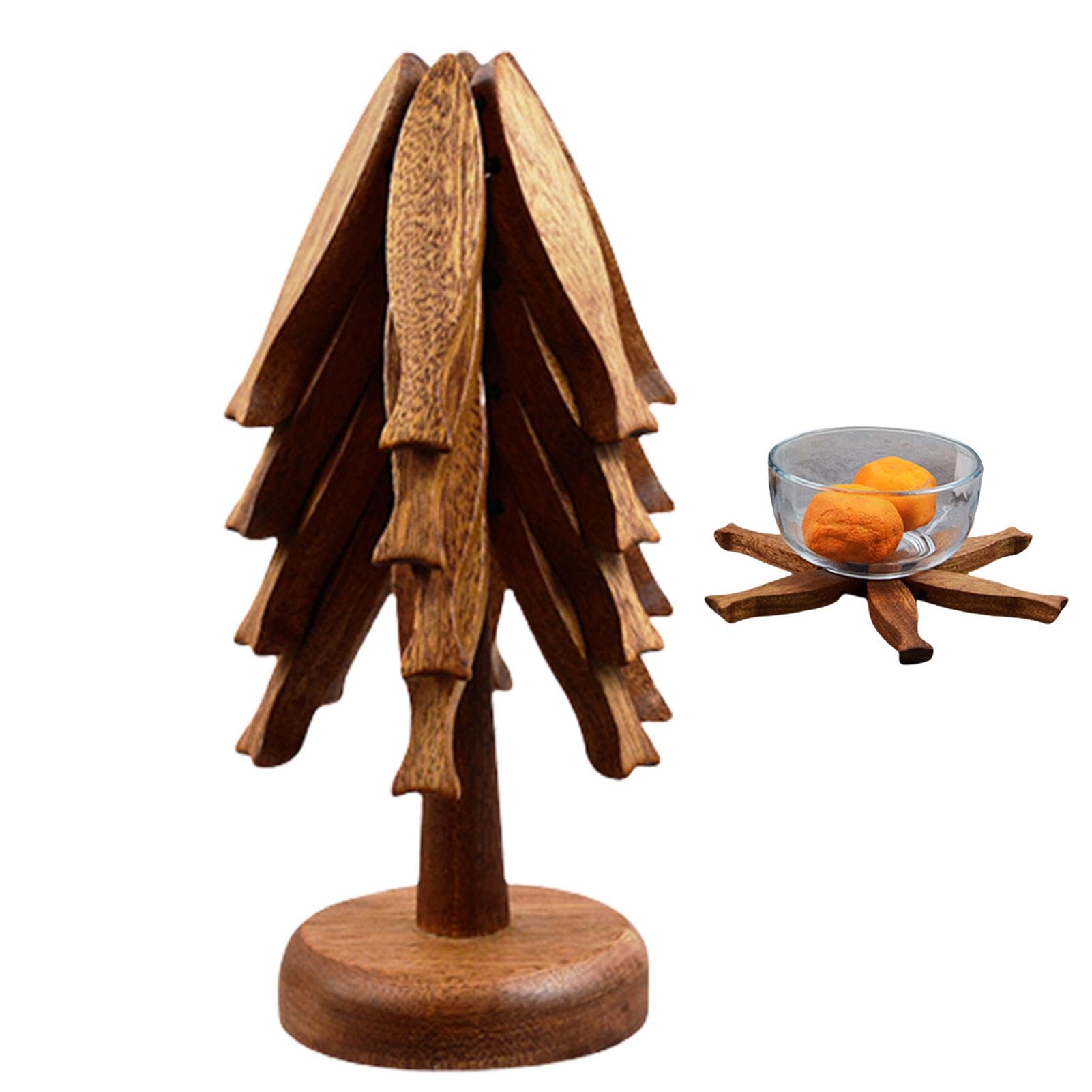 Dessous de plat d'arbre, dessous de plat en bois pour plaques chaudes