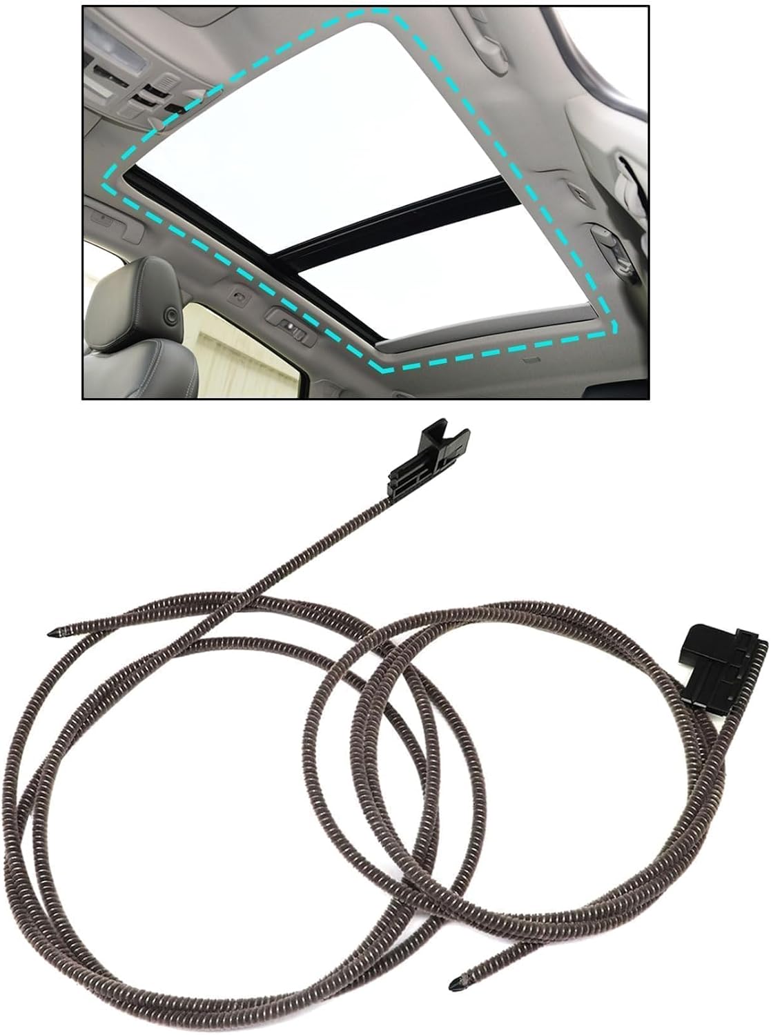 FZJDSD 2PCS Sunroof Curtain Shade Cables 20945787 Compatible with Cadillac SRX 2010 2011 2012 2013 2014 2015 2016 Car Sunroof Curtain Shade Cord Sunroof Sunshade Cable