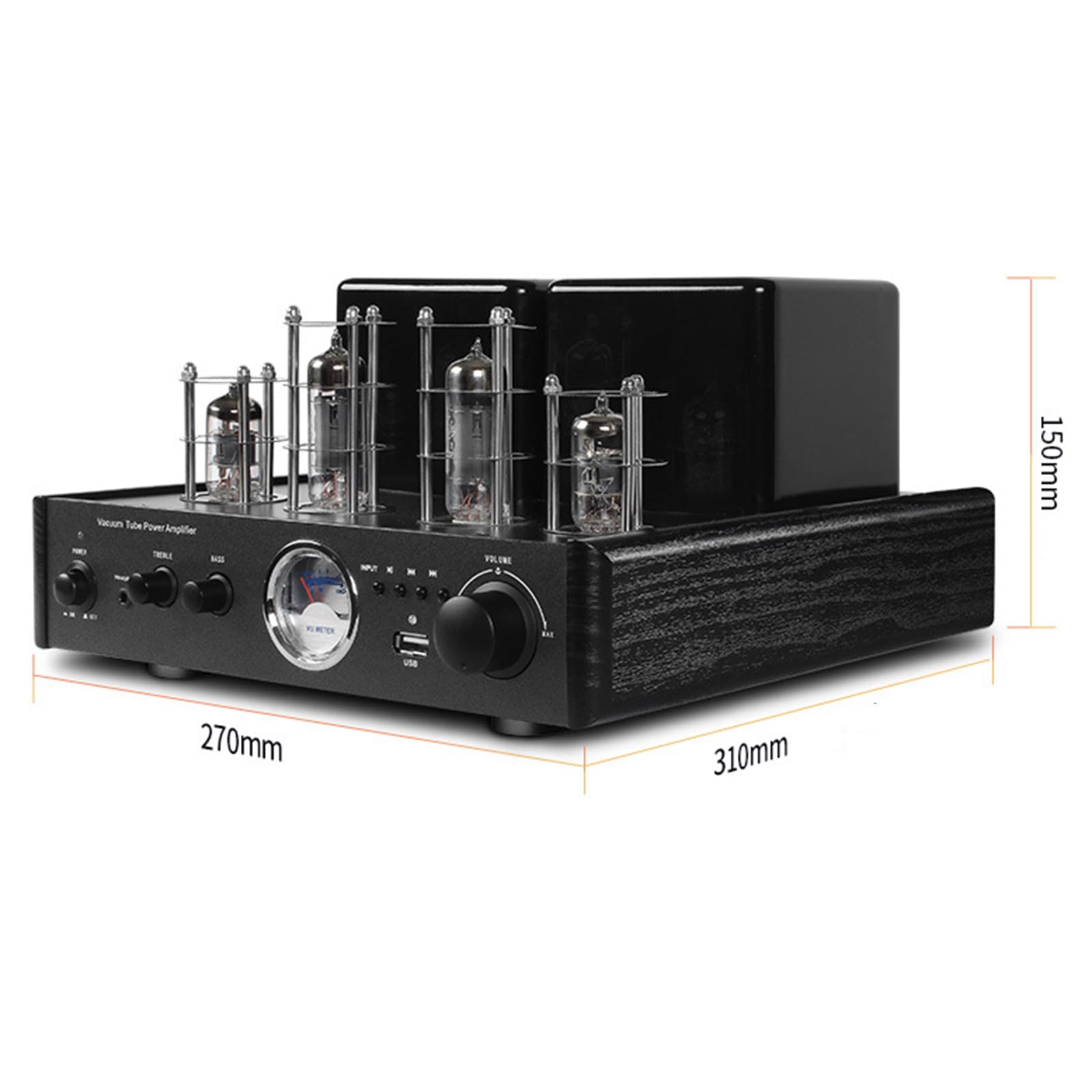 Stereofoniczny hybrydowy wzmacniacz lampowy, wzmacniacz audio, domowy odkurzacz stereo na biurko, z 4 lampami próżniowymi, do kina domowego
