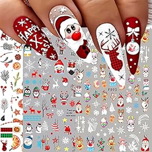 Jmeowio 10 Blatt Weihnachten Nagelsticker Set