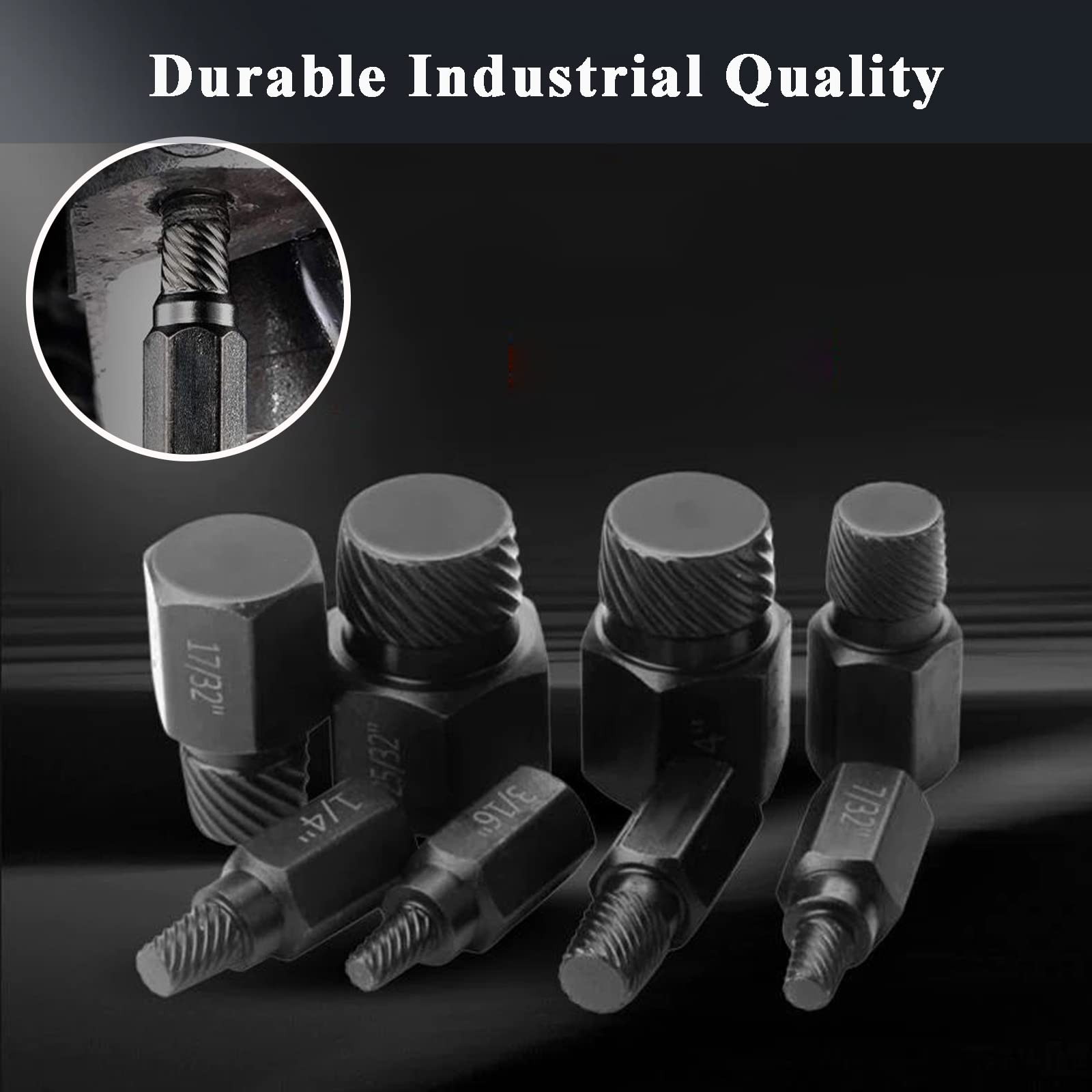 MYCK Screw and Bolt Extractor Set, Easy Out Screw Extractor Set, Heavy-Duty Damaged-Screw Extractor, 10PCS Ez Out Bolt Extractor Sets
