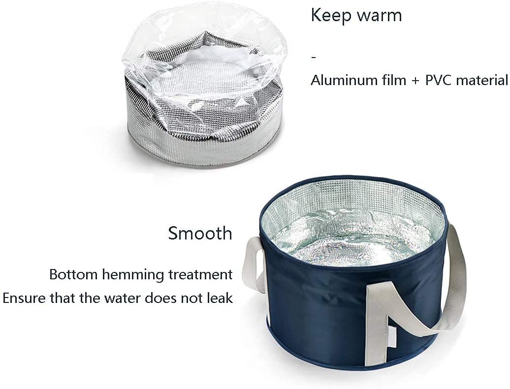 6L Film d'aluminium Portable de seau pliante Pliant Sac de trempage de pied en plein air Camping Pique-nique Randonnée Pêche Bassin de course Vasque de voyage Conteneur 31 * 31 * 20cm
