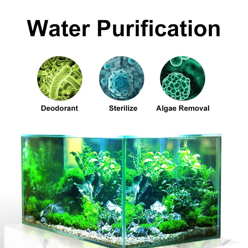 Pssopp Acuario Esterilizador UV Luz Agua Lámpara Limpia Sumergible Luz UV Algas Bacterias Matar Lámpara para Limpiar Acuarios Pecera Piscinas de Peces pecera(11W)