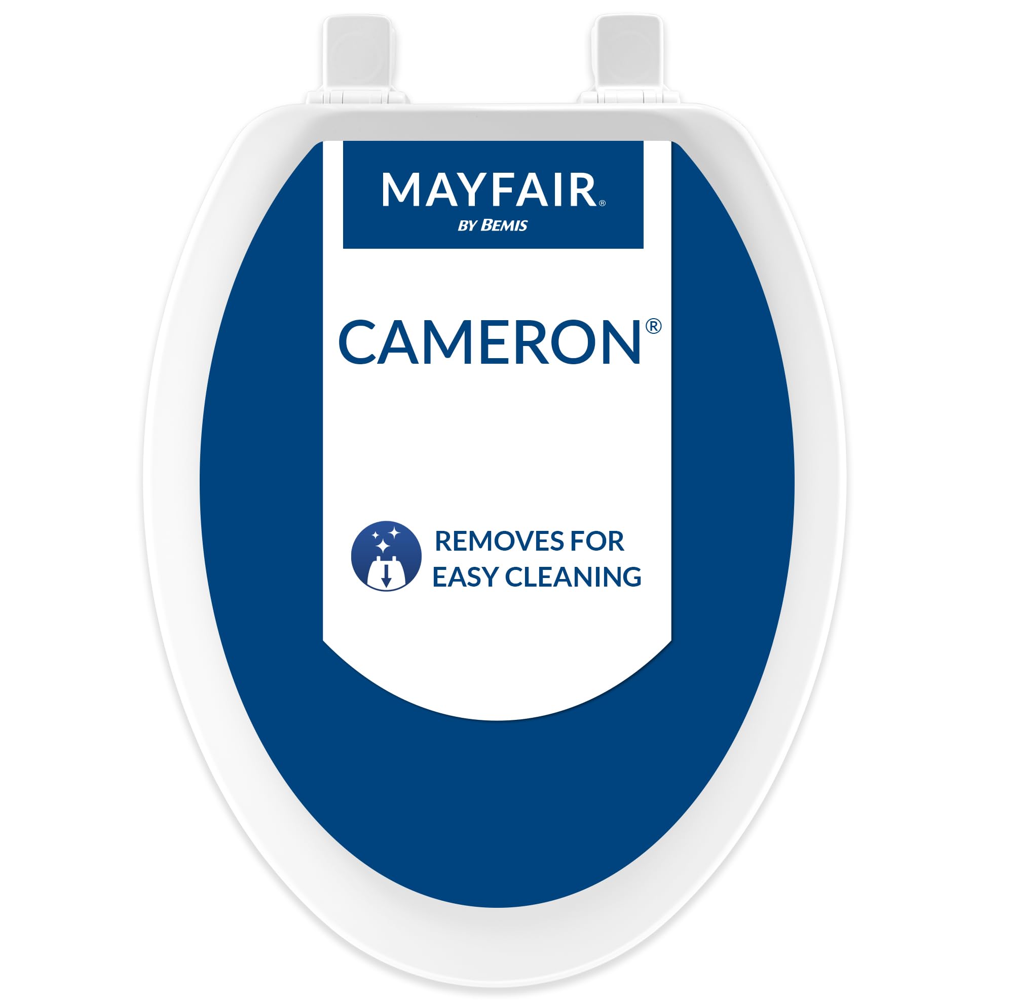Mayfair 1841EC 000 Cameron Toilet Seat Will Never Loosen and Easily Remove Durable Enameled Wood, Elongated, White