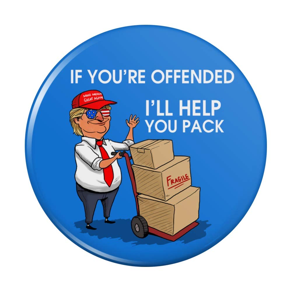 GRAPHICS & MORE Trump Offended Help You Pack Republican Funny Pinback Button Pin Badge - 3