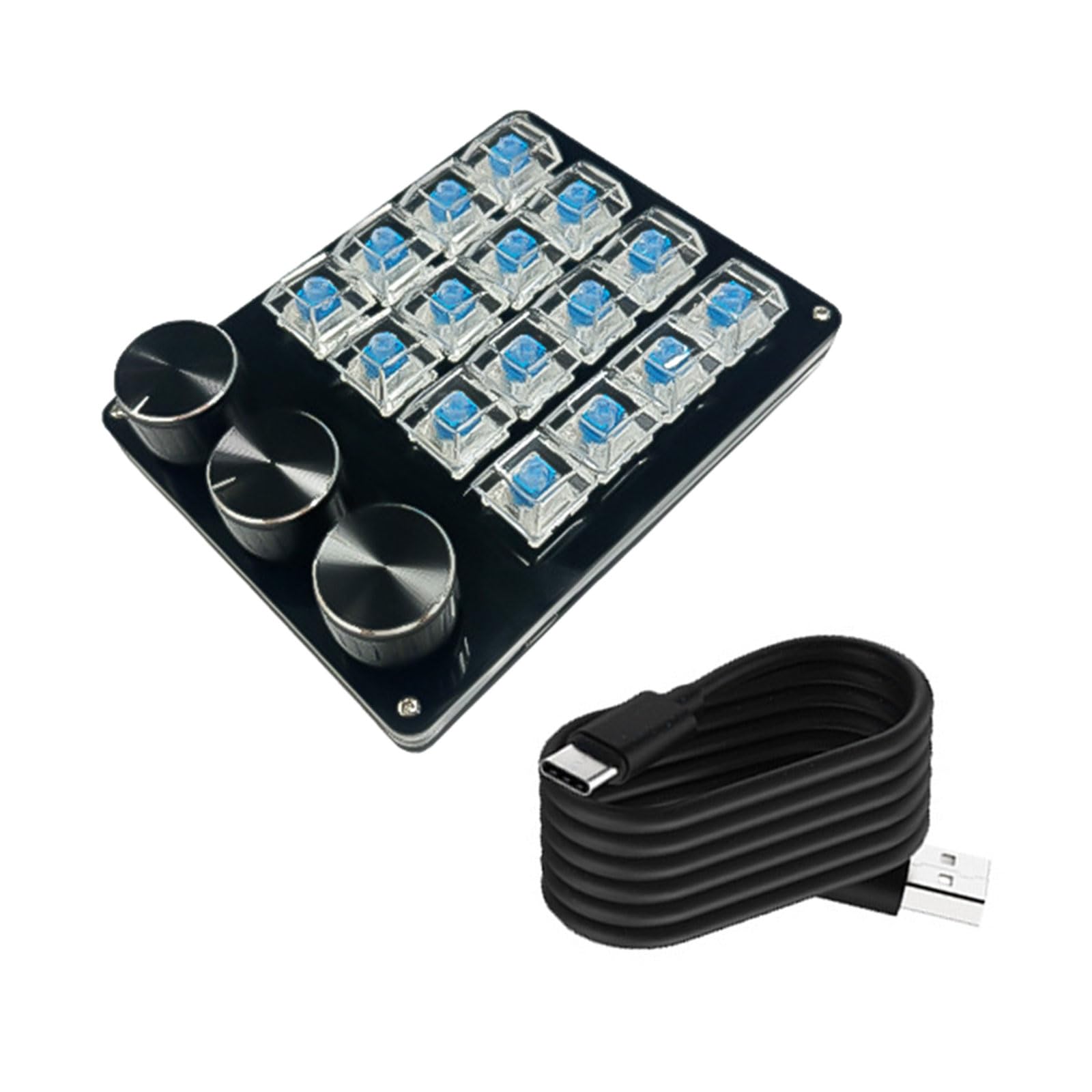 Clavier macro programmable 16 touches avec 3 boutons douaniers commutateurs mécaniques remplaçables à chaud pour jeu de programmation efficace