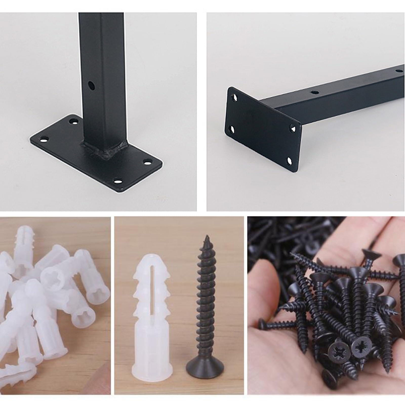 Soportes De Estante De Alta Resistencia,6X Soporte Estanterías Flotante Montados En La Pared De Metal De Hierro, Escuadra Estantería Ocultos Invisibles Que Incluyen Tornillos(25cm)