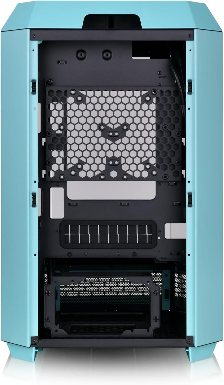 Thermaltake Tower 300 Turquoise Micro-ATX Case; 2x140mm CT Fan Included; Support Up to 420mm Radiator; Optional Chassis Stand Kit Allows Horizontal Display; CA-1Y4-00SBWN-00; 3 Year Warranty