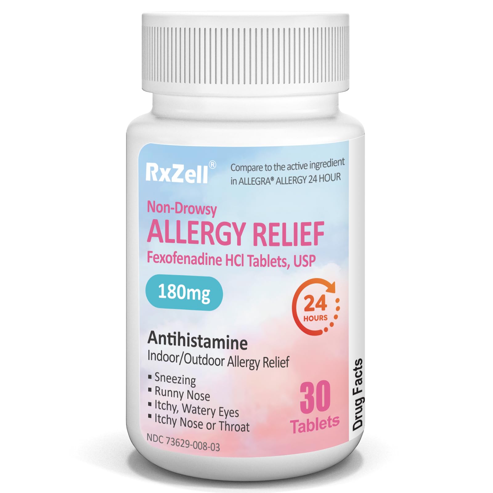 Allergy Relief | Fexofenadine HCl 180mg, 24-Hour Antihistamine, Non-Drowsy (30 Count (Pack of 1))