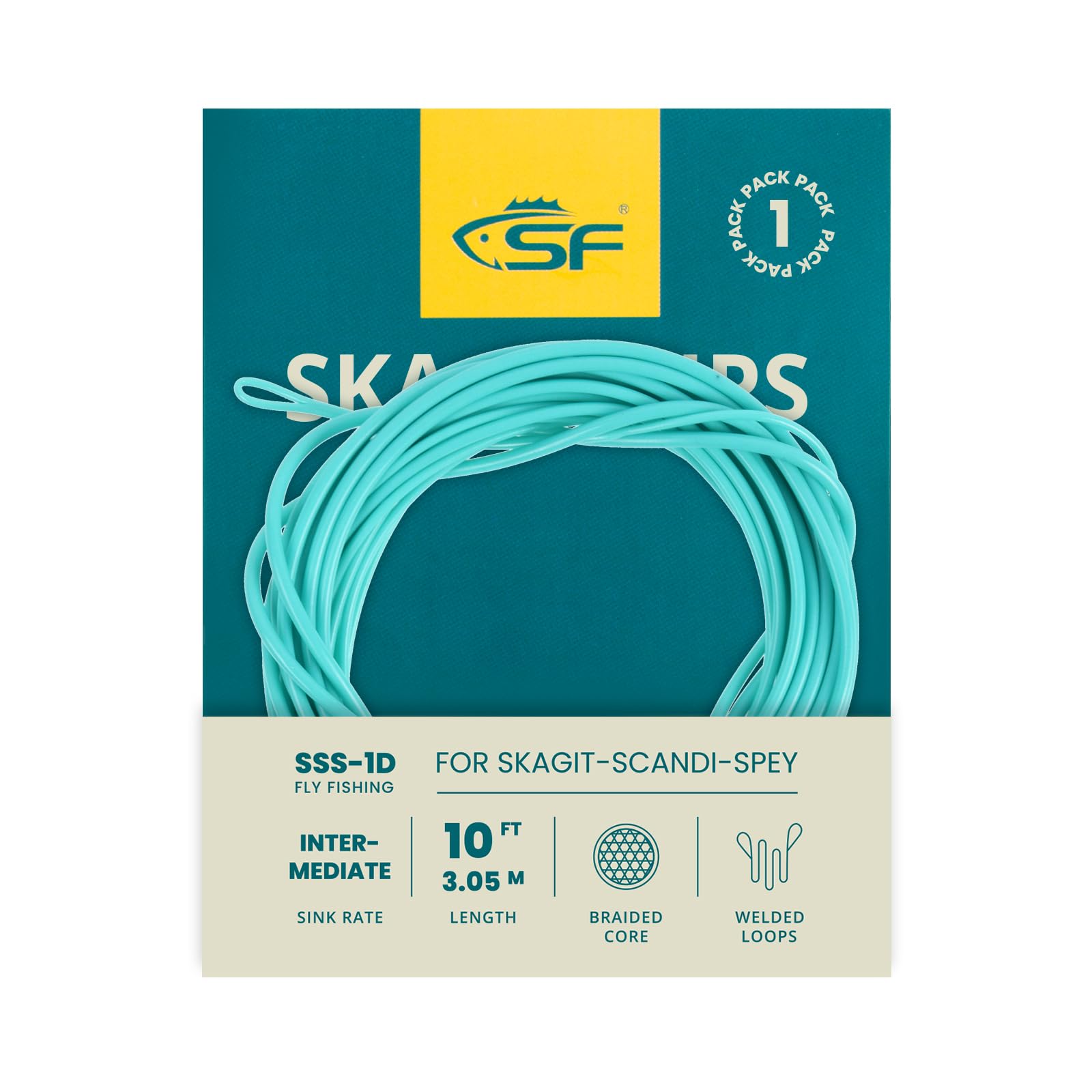 SF Skagit Tips Scandi with 2 Welded Loops 10/12/15FT Fly Fishing Spey Line Tip Multi-Color for Salmon Steelhead (90/110/125GR)
