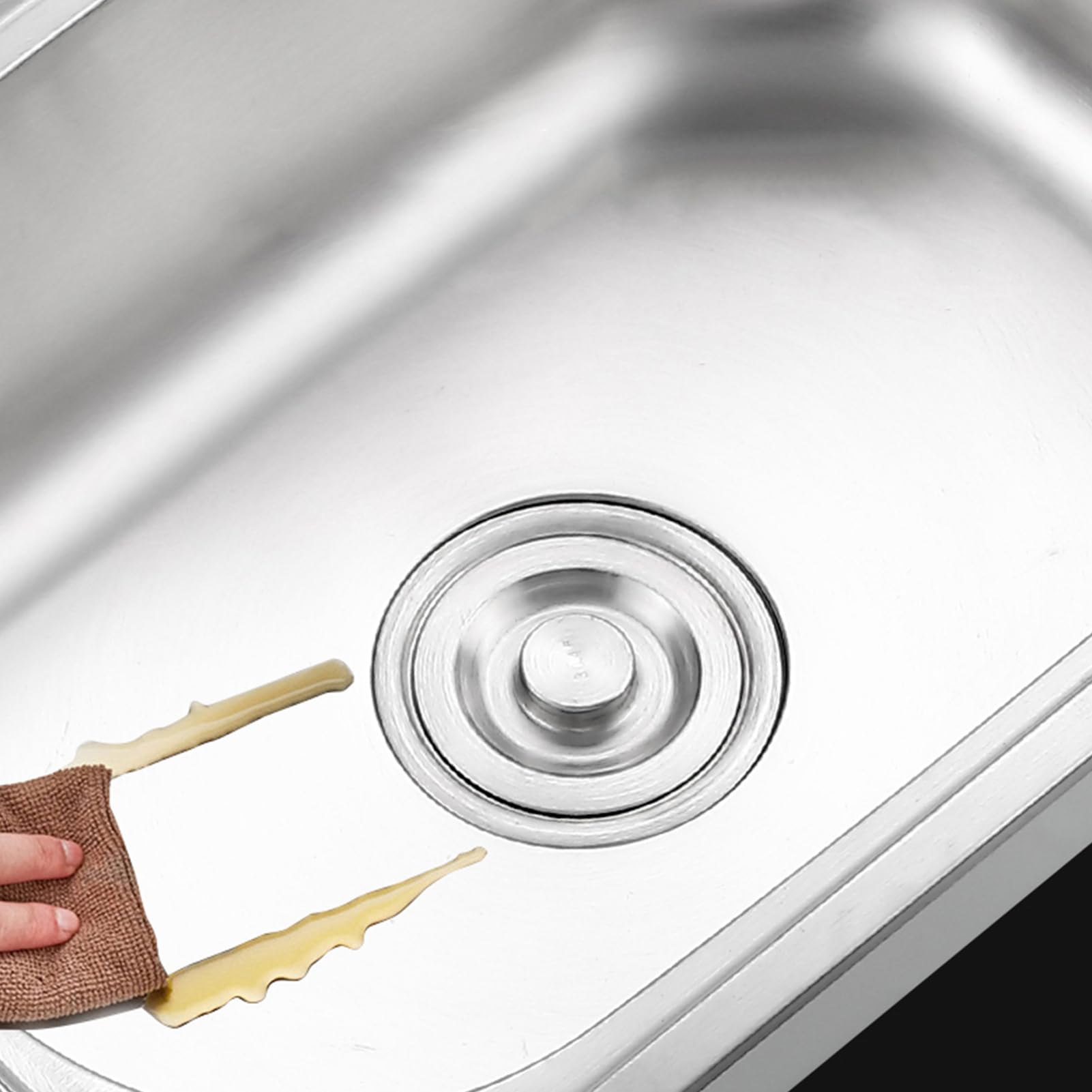 Lavello da parete in acciaio inox commerciale con rubinetto, facile da pulire, ideale per cucina, bagno e ristorante, 38 x 32 cm, design pesante, 48 x 35 cm