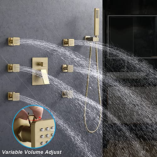 Enga-Body-Jets-Shower-System-with-On-Off-Switch-16-Inch-Ceiling-Rain-Shower-Head-with-Jets-Shower-Faucet-Fixture-Complete-Set-Brushed-Gold Enga Body Jets Shower System with On Off Switch 16 Inch Ceiling Rain Shower Head with Jets Shower Faucet Fixture Complete Set Brushed Gold