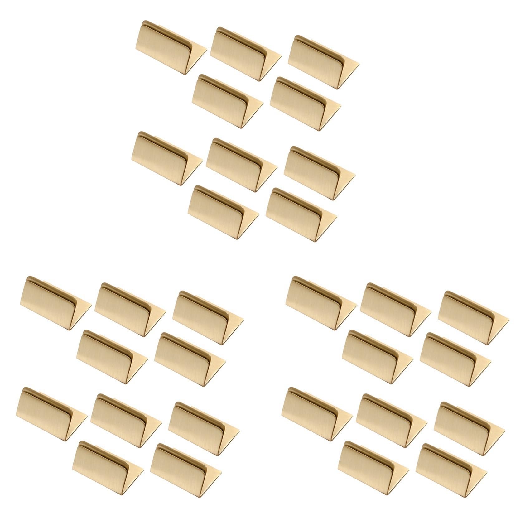 Jnchdghwa Place Card Holders Brass 30Pcs Wide Size Vintage Table Card Holder Antique Small Table Card Stands Memo Price Tags