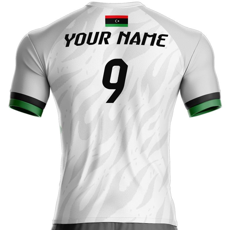 Maillot Libye Football LB-218 avec Drapeau Libyen - Idée Cadeau Supporters