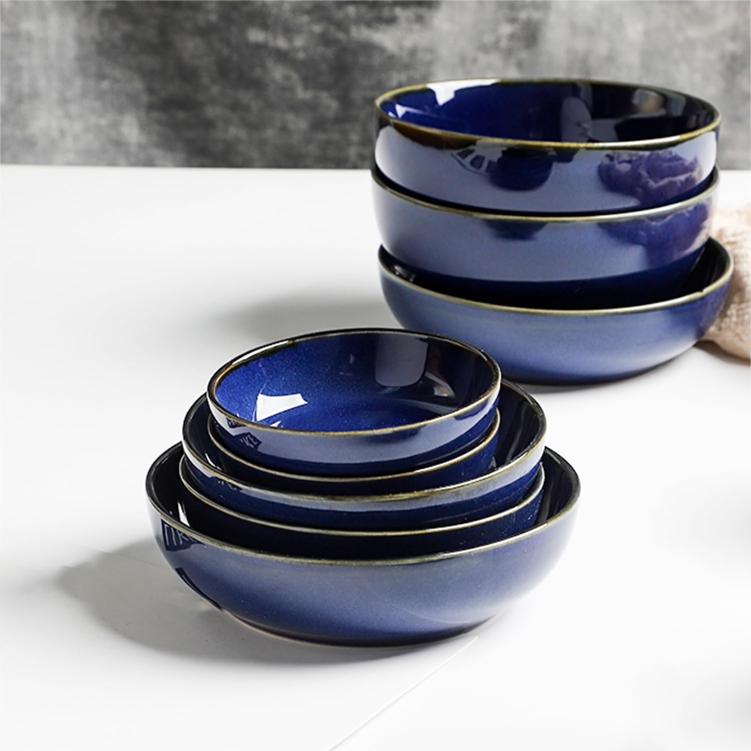 Soy Sauce Dish, Dipping Sauce Bowls, Side Dishes Bowl Set, Small Dipping Bowls, Ceramic Pinch Bowls (4 Packs,14cm)